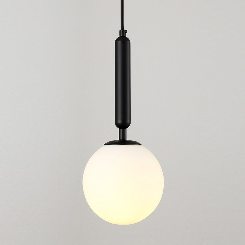 Ball Bedroom Down Lighting Pendant Clear Water/White Glass 1 Bulb Postmodern Hanging Light in Black/Gold Clearhalo 'Ceiling Lights' 'Modern Pendants' 'Modern' 'Pendant Lights' 'Pendants' Lighting' 1936917