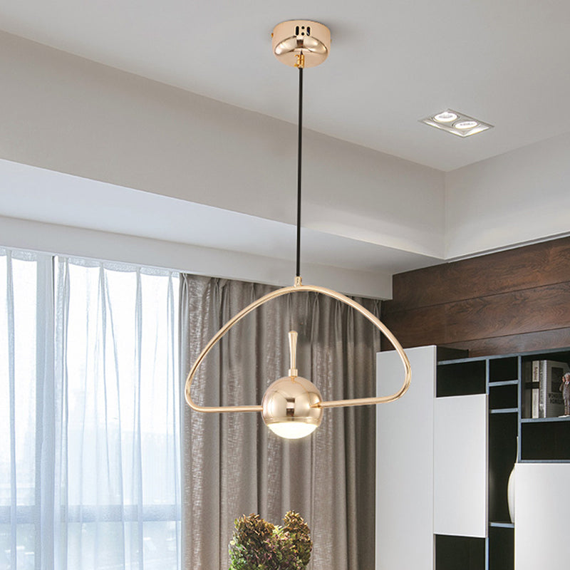 Minimalist LED Pendant Ceiling Light Rose Gold Round/Triangle/Rectangle Down Lighting with Dome Acrylic Shade Rose Gold B Clearhalo 'Ceiling Lights' 'Modern Pendants' 'Modern' 'Pendant Lights' 'Pendants' Lighting' 1936961