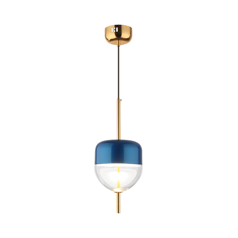 Blue Jar Hanging Pendant Postmodern 1-Light Aluminum Ceiling Light with Bottom Clear Glass Shade Blue C Clearhalo 'Ceiling Lights' 'Glass shade' 'Glass' 'Modern Pendants' 'Modern' 'Pendant Lights' 'Pendants' Lighting' 1936985