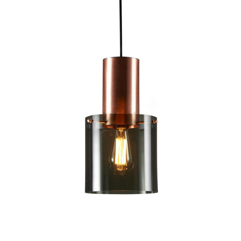 Rose Gold/Gold Bottle Pendant Lamp Modern Style 1-Bulb Smoky Grey Glass Ceiling Hang Light for Kitchen Bar Clearhalo 'Ceiling Lights' 'Modern Pendants' 'Modern' 'Pendant Lights' 'Pendants' Lighting' 1937197