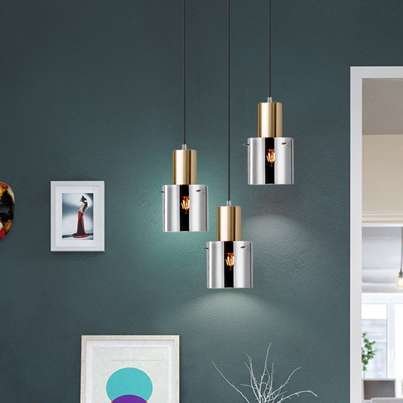 Rose Gold/Gold Bottle Pendant Lamp Modern Style 1-Bulb Smoky Grey Glass Ceiling Hang Light for Kitchen Bar Gold Clearhalo 'Ceiling Lights' 'Modern Pendants' 'Modern' 'Pendant Lights' 'Pendants' Lighting' 1937199