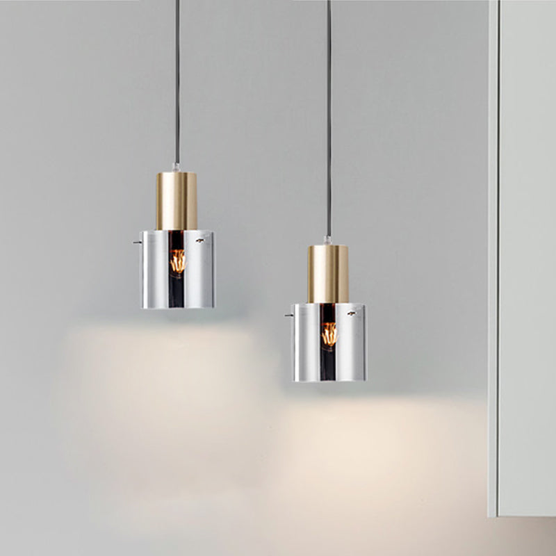 Rose Gold/Gold Bottle Pendant Lamp Modern Style 1-Bulb Smoky Grey Glass Ceiling Hang Light for Kitchen Bar Clearhalo 'Ceiling Lights' 'Modern Pendants' 'Modern' 'Pendant Lights' 'Pendants' Lighting' 1937200