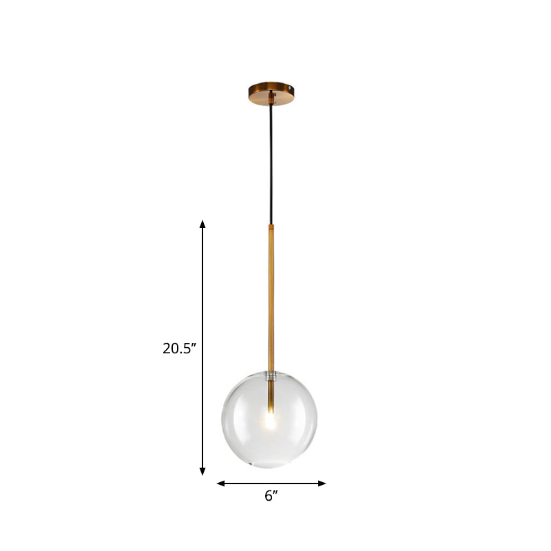 Clear Glass Globe Suspension Lighting Minimalist 6