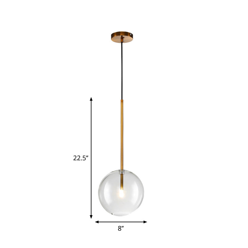 Clear Glass Globe Suspension Lighting Minimalist 6