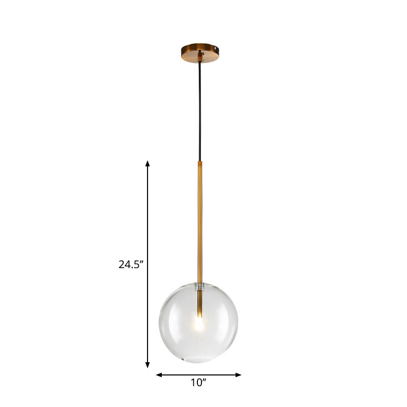 Clear Glass Globe Suspension Lighting Minimalist 6