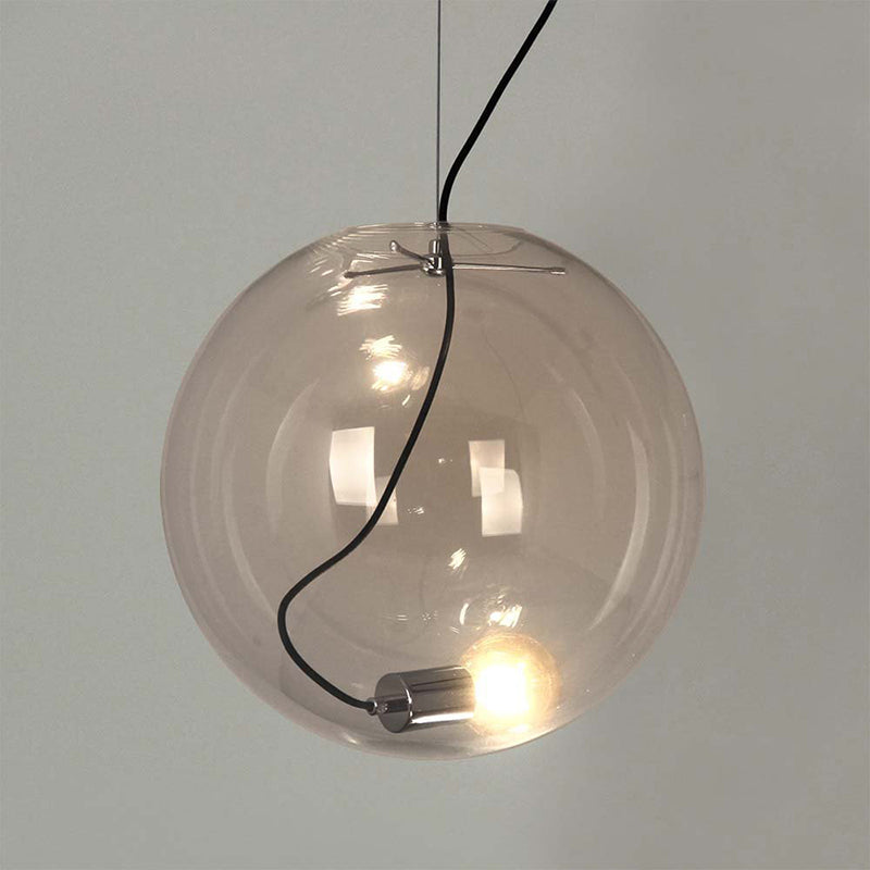 Sphere Dining Room Hanging Light Clear Glass 1 Bulb 8