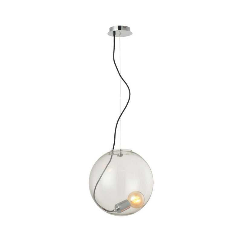 Sphere Dining Room Hanging Light Clear Glass 1 Bulb 8