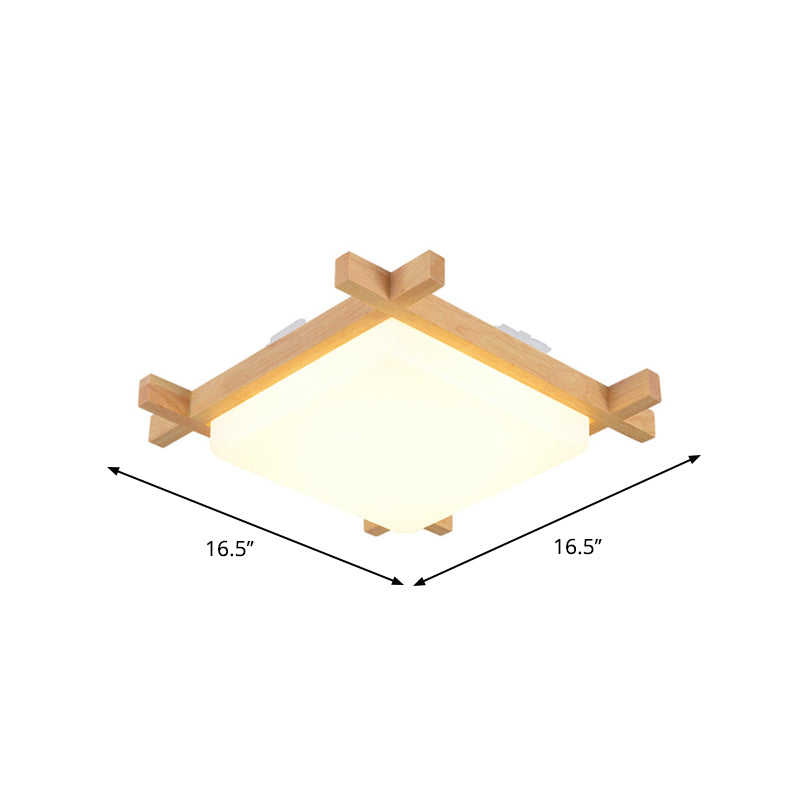 Wood Chessboard Shaped Flush Mount Nordic 15