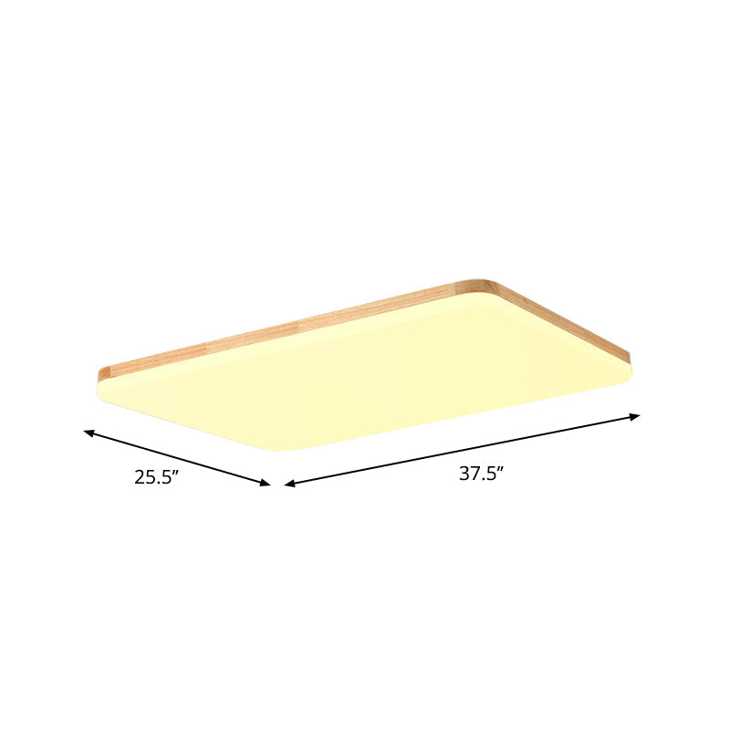 Thinnest Square/Rectangle Ceiling Light Simple Acrylic Living Room LED Flush Mounted Lamp in Beige, 13