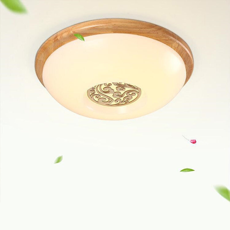 Wood Bowl Ceiling Flush Mount Modern 14