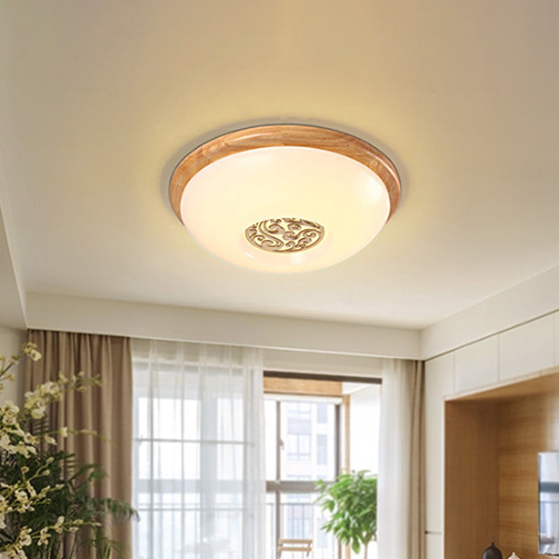 Wood Bowl Ceiling Flush Mount Modern 14