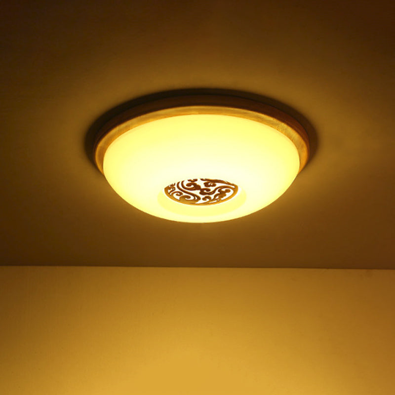 Wood Bowl Ceiling Flush Mount Modern 14