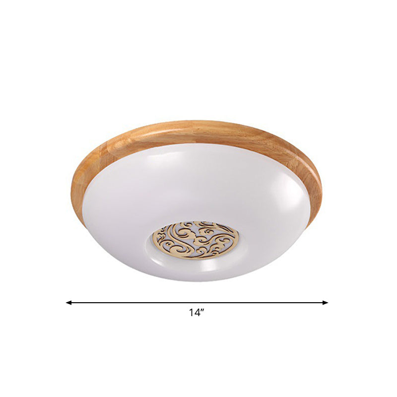 Wood Bowl Ceiling Flush Mount Modern 14