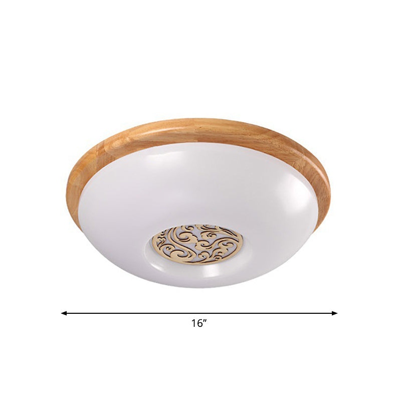 Wood Bowl Ceiling Flush Mount Modern 14