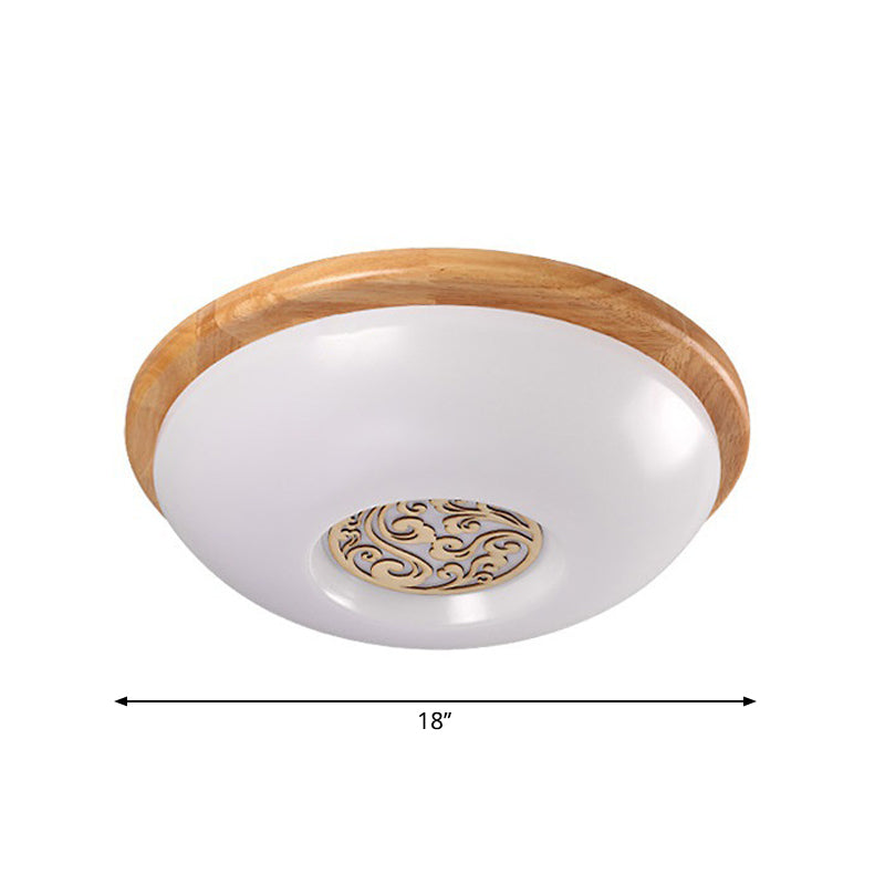 Wood Bowl Ceiling Flush Mount Modern 14