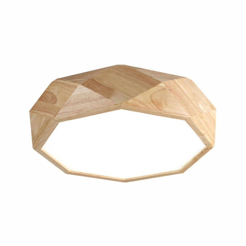 Wooden Octagon Ceiling Flushmount Lamp Nordic 18