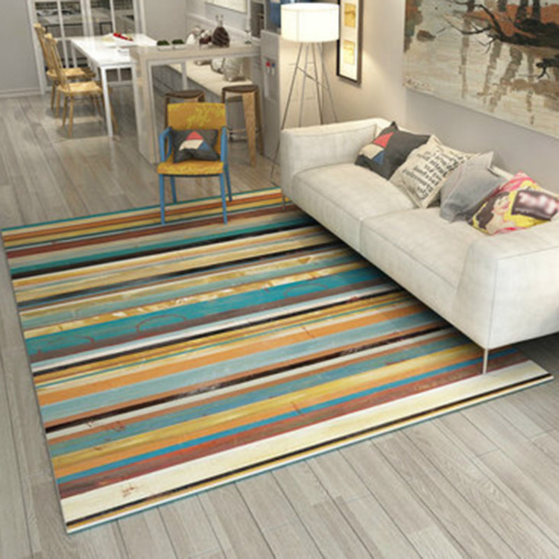 Multicolor Bedroom Rug Novelty Stripe Pattern Area Rug Polyester Washable Carpet Beige Clearhalo 'Area Rug' 'Rug' 1946560