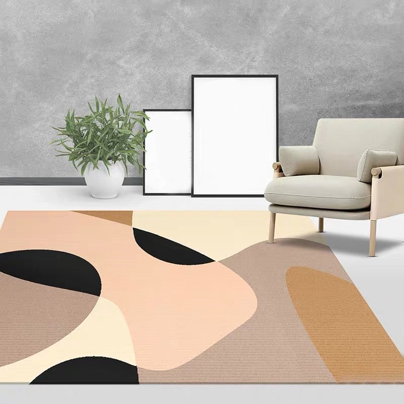 Nordic Novelty Rug Multi-Colored Color Block Print Area Rug Polyester Washable Carpet for Living Room Pink Clearhalo 'Area Rug' 'Rug' 1946610
