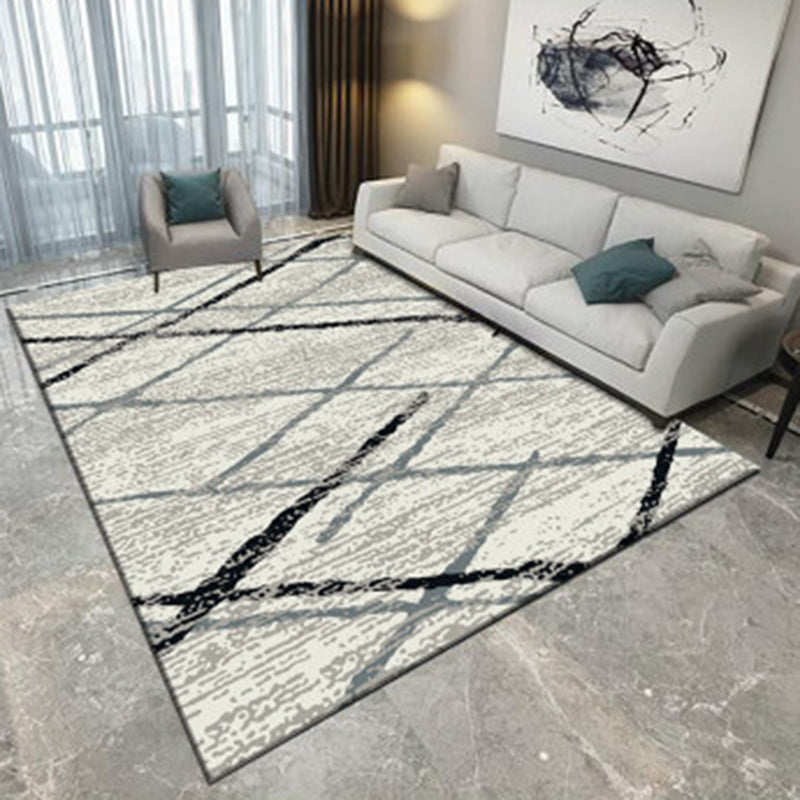 Ivory Bedroom Rug Novelty Geometric Diamond Pattern Area Rug Polyester Washable Carpet Beige Clearhalo 'Area Rug' 'Rug' 1946731