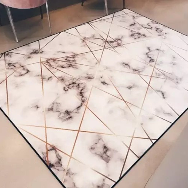 Novelty Bedroom Rug in White Geometry Marble Print Rug Polyester Washable Area Rug Light Pink Clearhalo 'Area Rug' 'Rug' 1946762