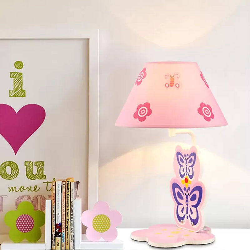 Metal Butterfly Desk Light with Flower 1 Light Kids Desk Lamp in Pink for Child Bedroom Pink Clearhalo 'Lamps' 'Table Lamps' Lighting' 194678