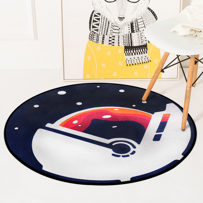 Stylish Kids Rug in Blue Outer Space Pattern Rug Polyester Washable Carpet for Children's Room Dark Blue Clearhalo 'Area Rug' 'Rug' 1947446