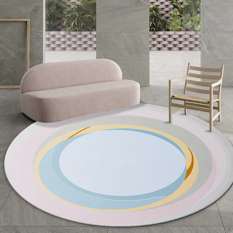 Modernist Decoration Rug Multicolor Circle Pattern Rug Polypropylene Washable Non-Slip Pet Friendly Area Rug Light Pink Clearhalo 'Area Rug' 'Modern' 'Rugs' Rug' 1947805