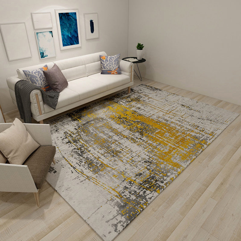 Industrial Rustic Surface Look Rug Dark Color Polyester Area Carpet Stain-Proof Anti-Slip Rug for Living Room Yellow Clearhalo 'Area Rug' 'Rug' 1947914