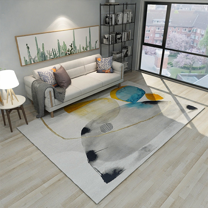 Pastel Watercolor Abstract Pattern Rug Synthetics Industrial Carpet Pet Friendly Area Rug for Home Decor Beige Clearhalo 'Area Rug' 'Rug' 1947915