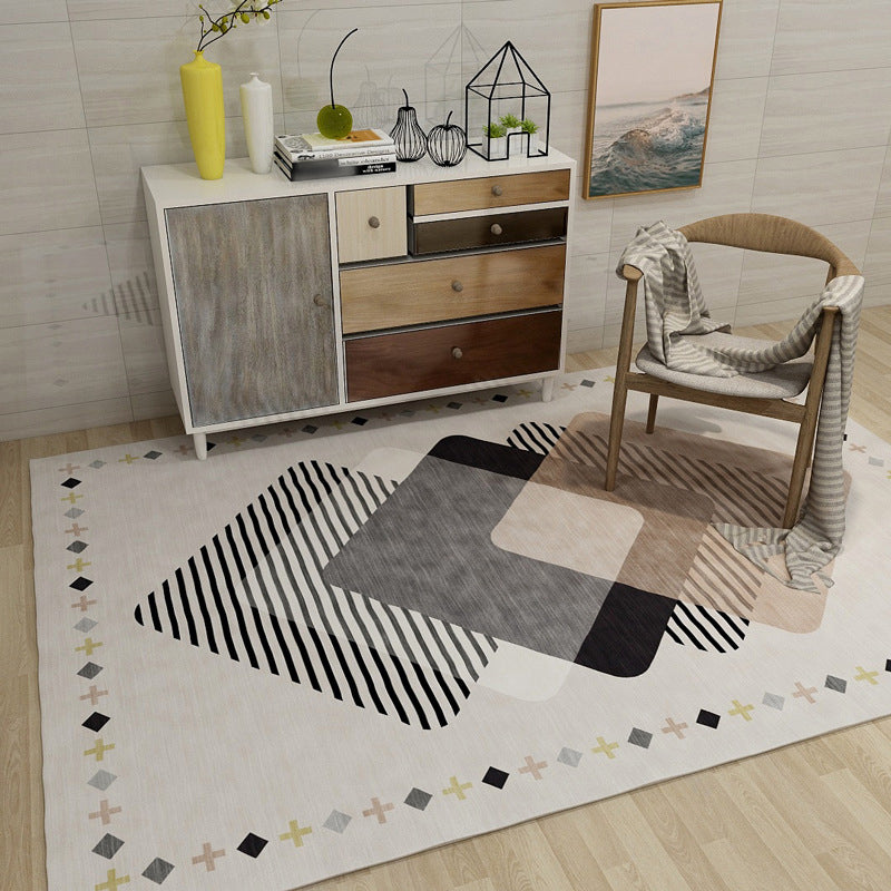 Novelty Geometric Diamond Print Rug in Ivory Polyester Carpet Washable Area Rug for Home Decoration Light Khaki Clearhalo 'Area Rug' 'Rug' 1955658