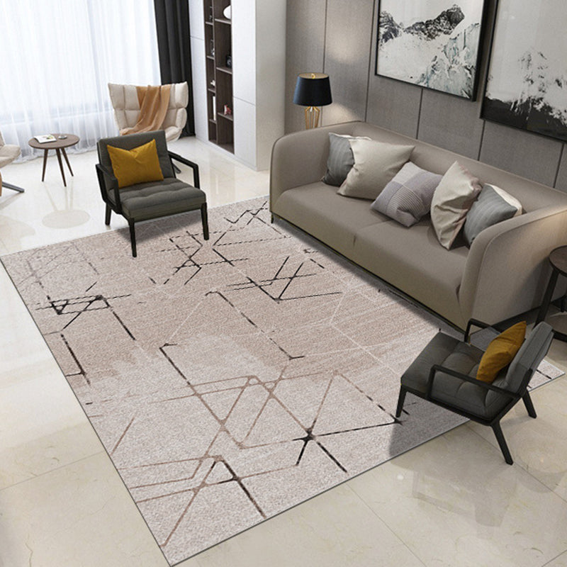 Novelty Bedroom Rug in Ivory and Brown Geometry Triangle Print Rug Polyester Washable Area Rug Light Khaki Clearhalo 'Area Rug' 'Rug' 1955807