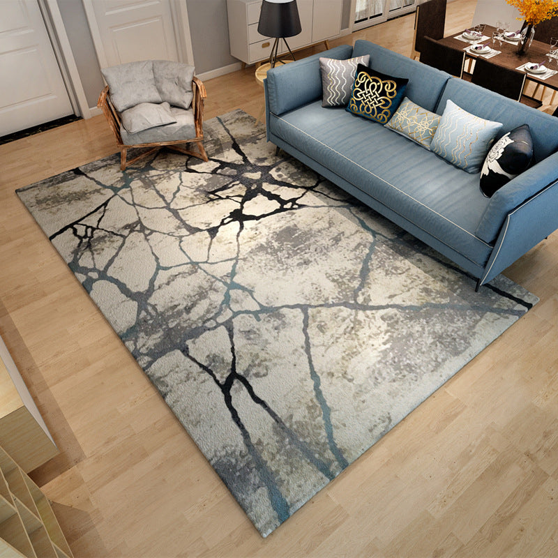 Grey Industrial Rug Polyester Abstract Rug Washable Non-Slip Backing Carpet for Living Room Clearhalo 'Area Rug' 'Modern' 'Rugs' Rug' 1955986