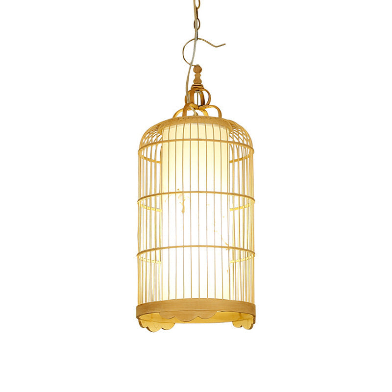 Birdcage Dining Room Ceiling Light Bamboo 9.5