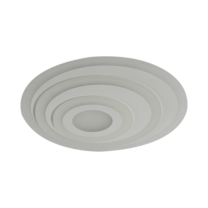 White Concentric Round Flushmount Simple 19.5