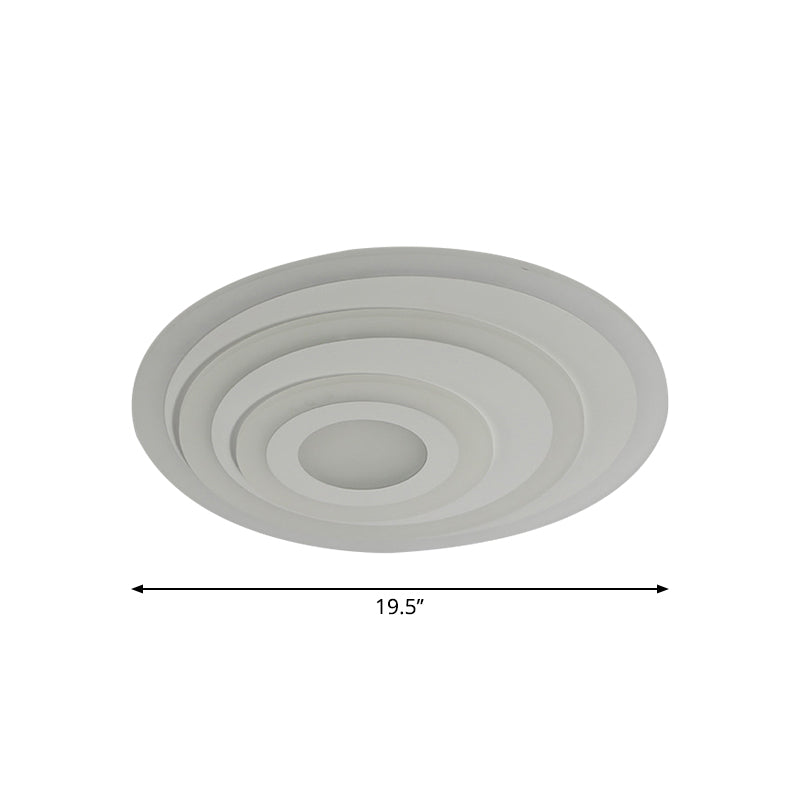 White Concentric Round Flushmount Simple 19.5