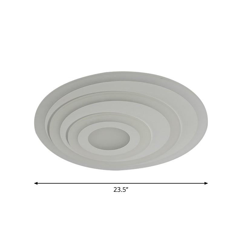 White Concentric Round Flushmount Simple 19.5