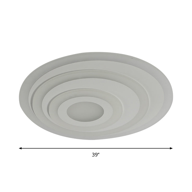 White Concentric Round Flushmount Simple 19.5