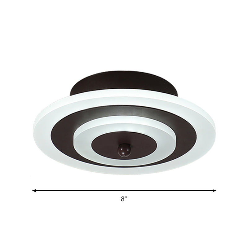 Round/Square Small Ceiling Lamp Simple Style Acrylic White/Coffee LED Flushmount in Warm/White Light for Corridor Clearhalo 'Ceiling Lights' 'Close To Ceiling Lights' 'Close to ceiling' 'Flush mount' Lighting' 1958935