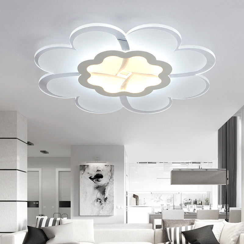 Ultrathin Windmill/Gear/Flower Flush Mount Simple Acrylic Living Room LED Ceiling Flushmount Lamp in White Clearhalo 'Ceiling Lights' 'Close To Ceiling Lights' 'Close to ceiling' 'Flush mount' Lighting' 1959005