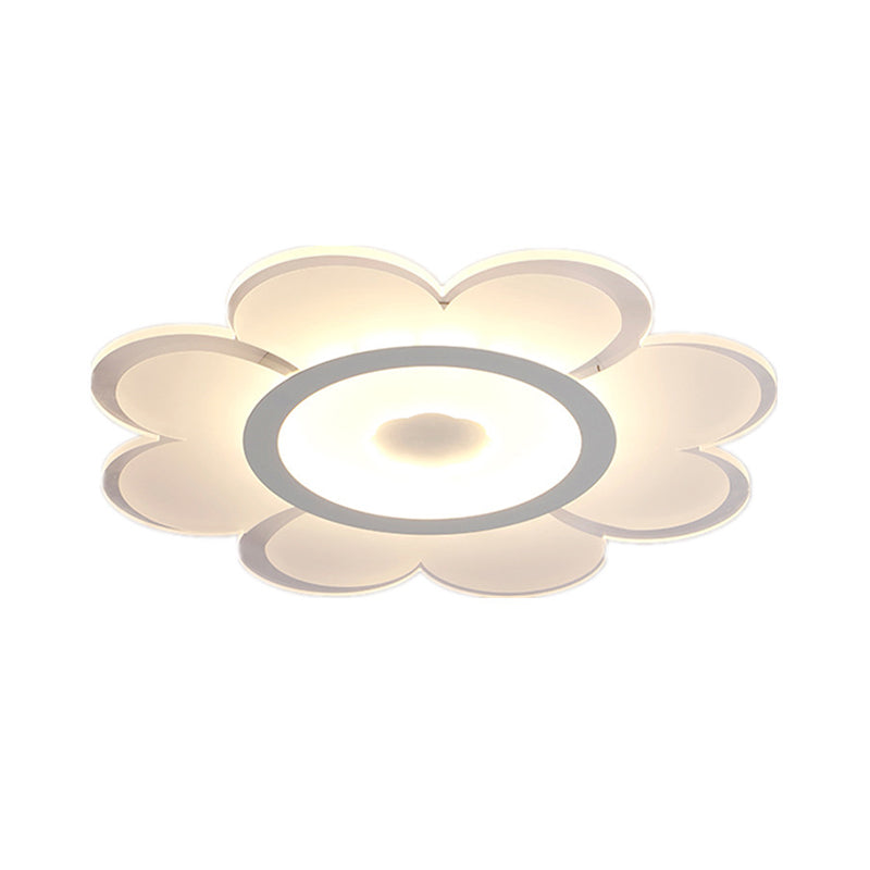 Flower Shaped Acrylic Ceiling Light Fixture Contemporary White LED Flush Mount Lighting for Living Room, 8