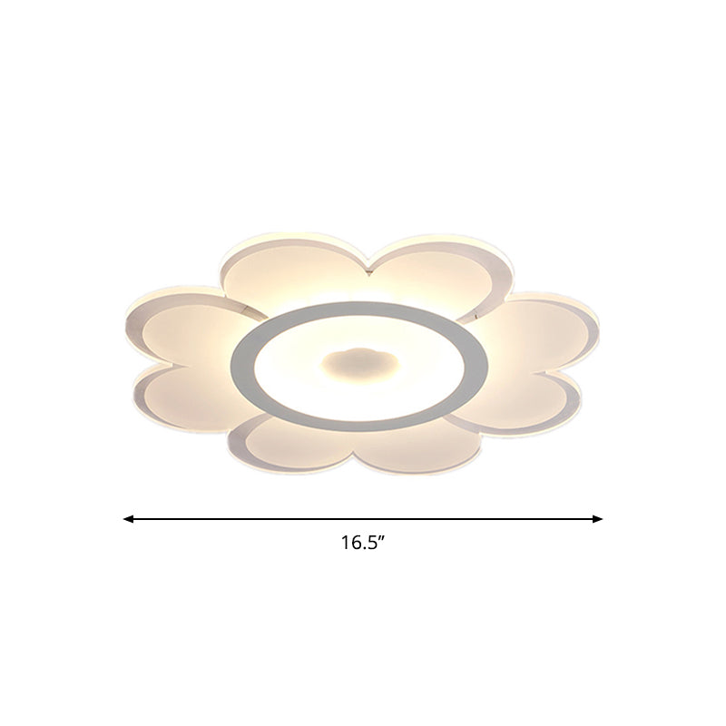 Flower Shaped Acrylic Ceiling Light Fixture Contemporary White LED Flush Mount Lighting for Living Room, 8