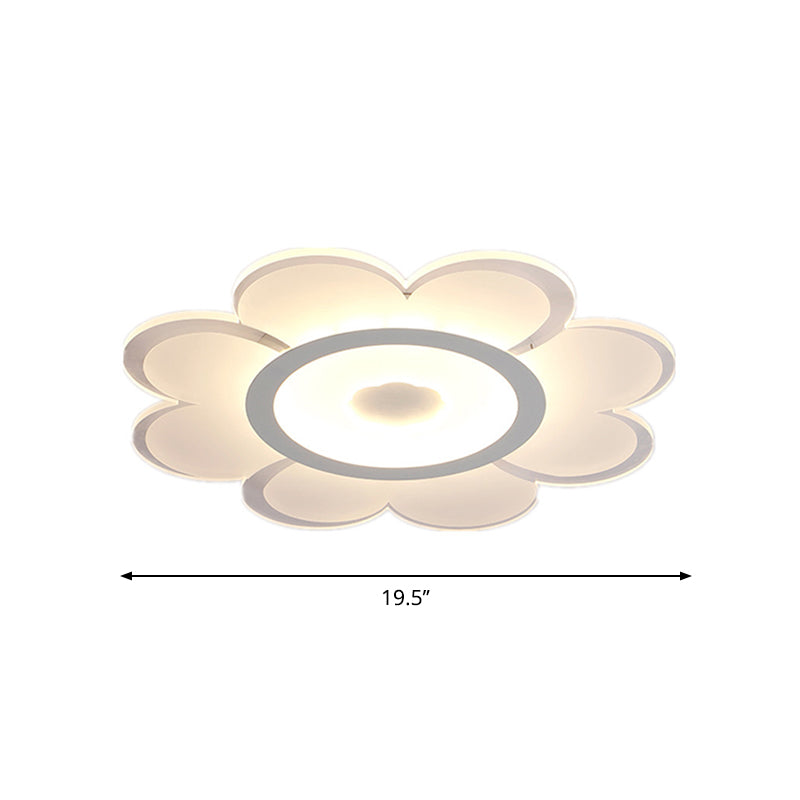 Flower Shaped Acrylic Ceiling Light Fixture Contemporary White LED Flush Mount Lighting for Living Room, 8