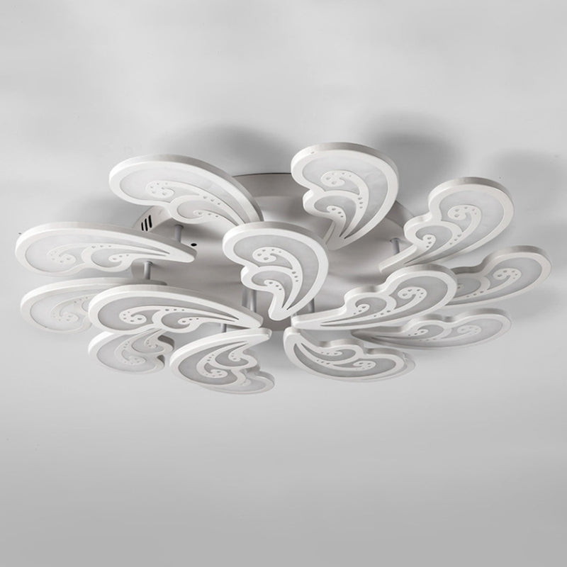 Acrylic Spindrift Ceiling Flush Light Novelty Modern 6/12/15-Bulb White LED Semi Mount Lighting in Warm/White Light Clearhalo 'Ceiling Lights' 'Close To Ceiling Lights' 'Close to ceiling' 'Semi-flushmount' Lighting' 1960586