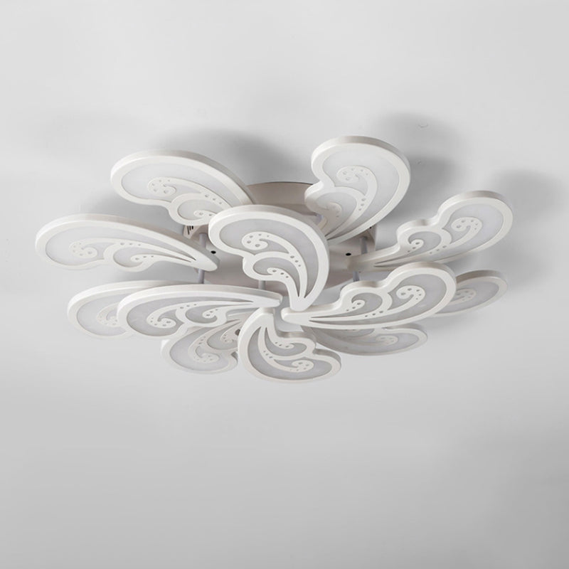 Acrylic Spindrift Ceiling Flush Light Novelty Modern 6/12/15-Bulb White LED Semi Mount Lighting in Warm/White Light Clearhalo 'Ceiling Lights' 'Close To Ceiling Lights' 'Close to ceiling' 'Semi-flushmount' Lighting' 1960591