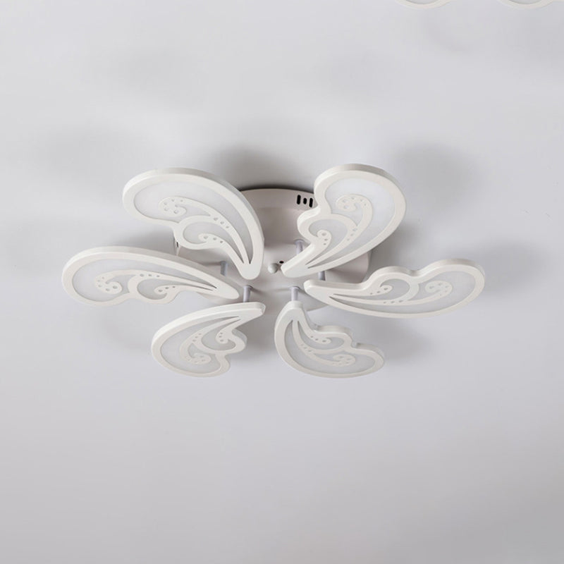 Acrylic Spindrift Ceiling Flush Light Novelty Modern 6/12/15-Bulb White LED Semi Mount Lighting in Warm/White Light Clearhalo 'Ceiling Lights' 'Close To Ceiling Lights' 'Close to ceiling' 'Semi-flushmount' Lighting' 1960596