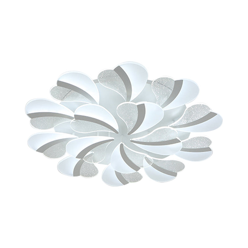 Heart-Shaped LED Ceiling Lamp Modern Acrylic 5/9/15 Lights White Semi Flush Mount Light in Warm/White Light for Living Room Clearhalo 'Ceiling Lights' 'Close To Ceiling Lights' 'Close to ceiling' 'Semi-flushmount' Lighting' 1960601