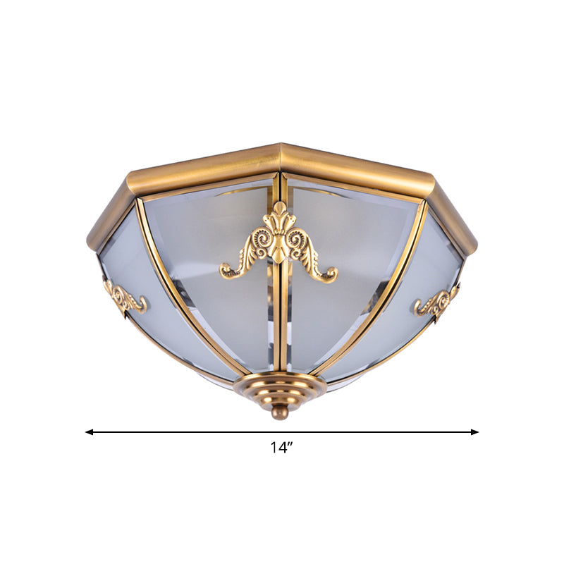 Small/Medium/Large Brass 2/3/6 Lights Flush Mount Classic Opal Glass Bowl Flush Mount Ceiling Light Clearhalo 'Ceiling Lights' 'Close To Ceiling Lights' 'Close to ceiling' 'Flush mount' Lighting' 1963515