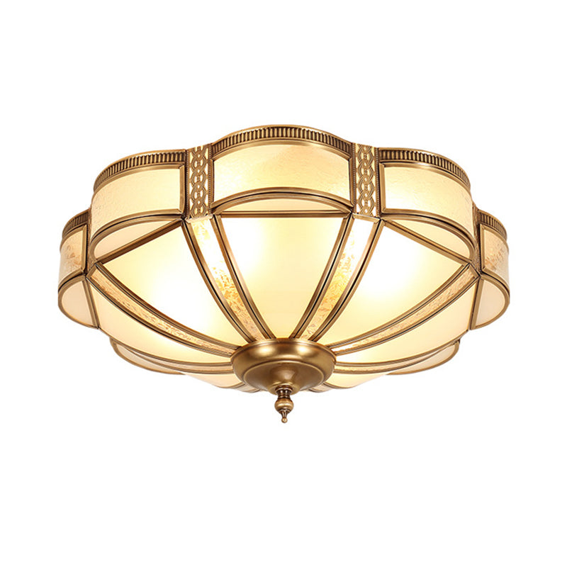 3/4/6 Lights Flush Light Minimalist Dome Frosted Glass Flush Ceiling Light in Brass, Small/Medium/Large Clearhalo 'Ceiling Lights' 'Close To Ceiling Lights' 'Close to ceiling' 'Flush mount' Lighting' 1963539