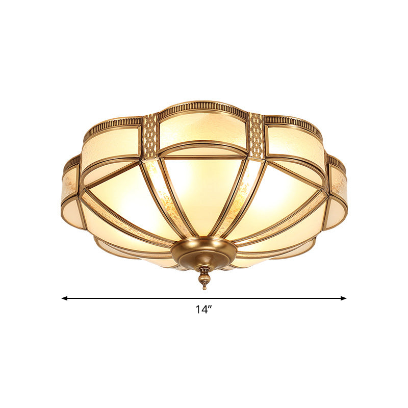 3/4/6 Lights Flush Light Minimalist Dome Frosted Glass Flush Ceiling Light in Brass, Small/Medium/Large Clearhalo 'Ceiling Lights' 'Close To Ceiling Lights' 'Close to ceiling' 'Flush mount' Lighting' 1963541