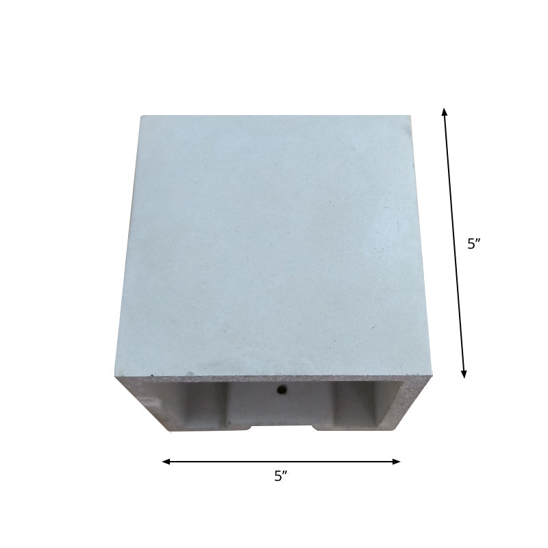 Cube/Cuboid Cement Flush Mount Wall Light Nordic 1 Head Grey Up Down Sconce Light for Stairs, 4